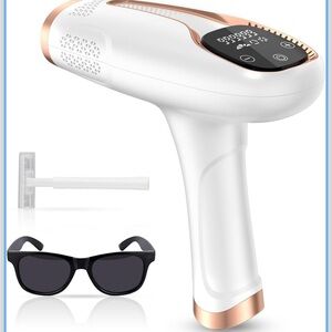 White and Gold IPL Hair Removal Device with Accessories